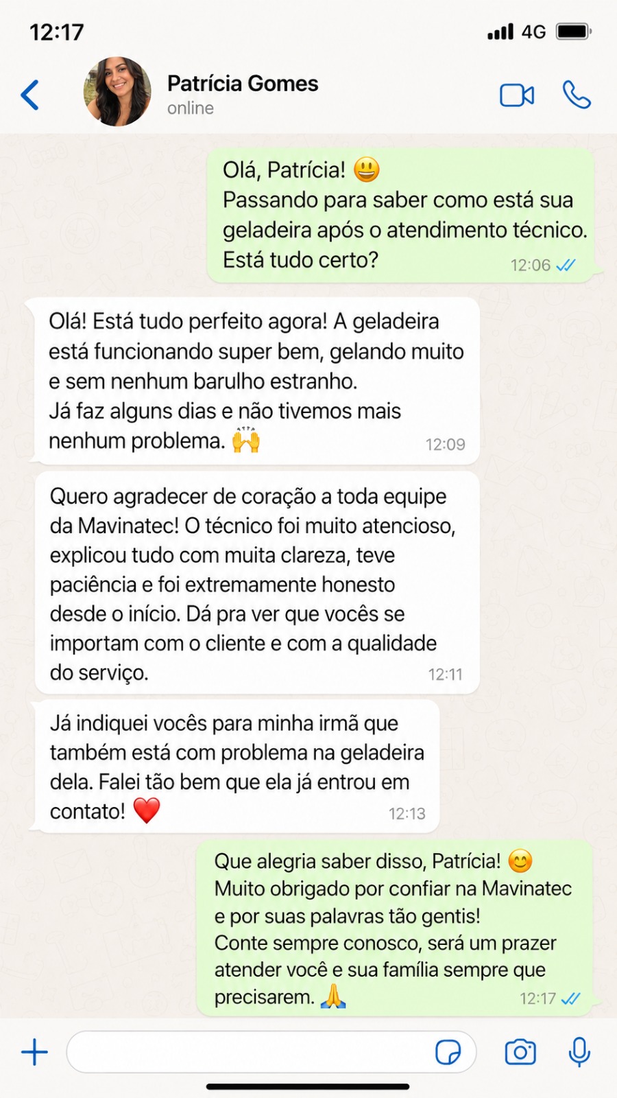 Depoimento de cliente Mavinatec - conversa 3